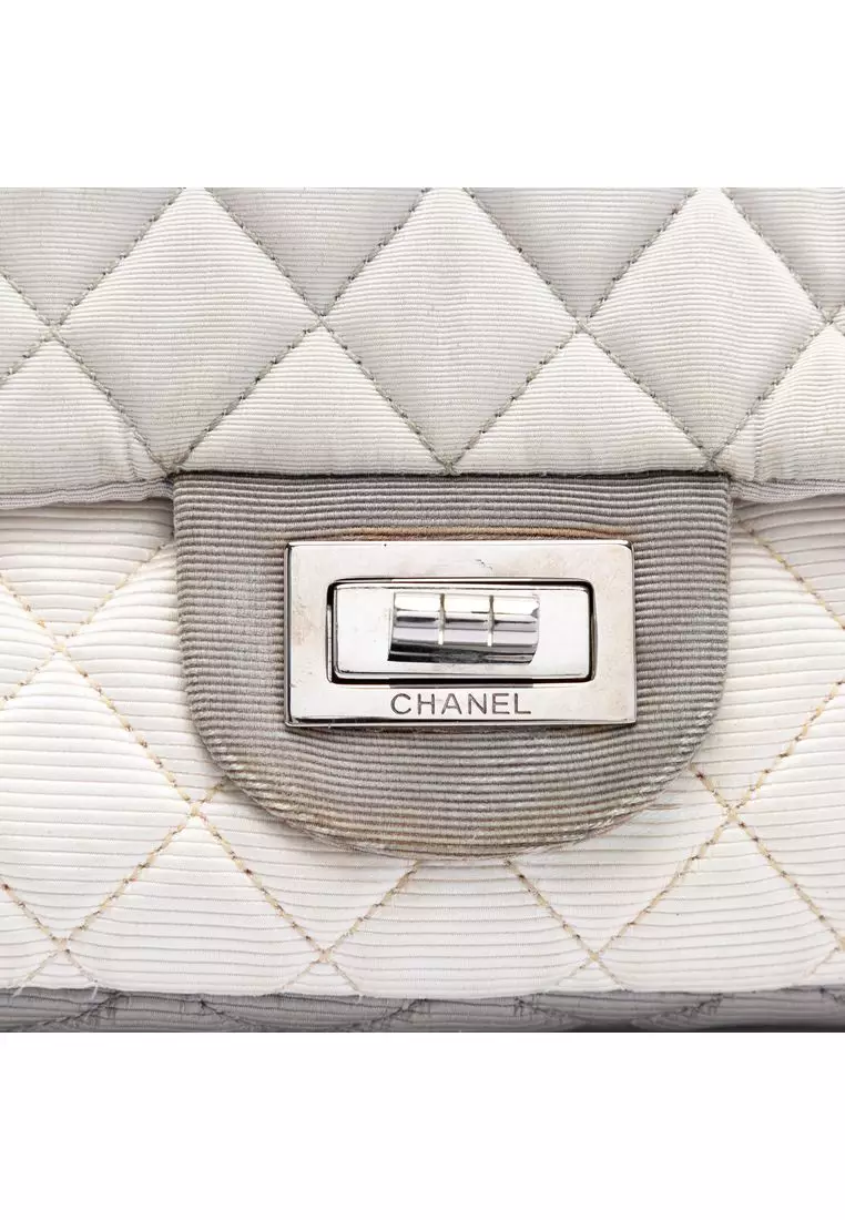 Pre-Loved Chanel Small Tricolor Quilted Jersey Reissue 2.55 East West Flap