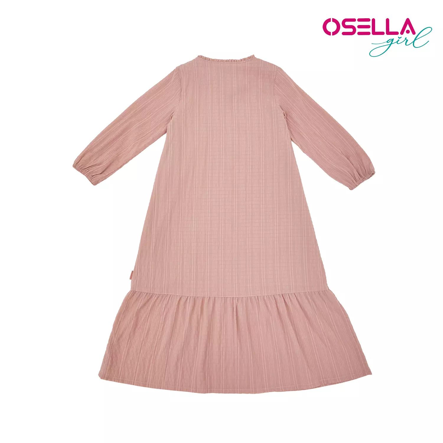 [NEW] Osella Alyia Solid Maxi Dress With Fancy Fabric And Additional Pashmina In Pink 2357500484 | Dress Perempuan