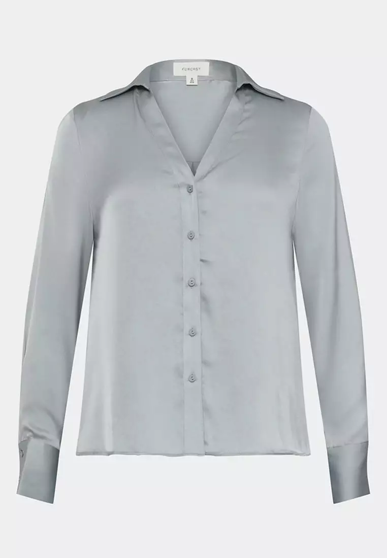 Lila V-Neck Satin Blouse