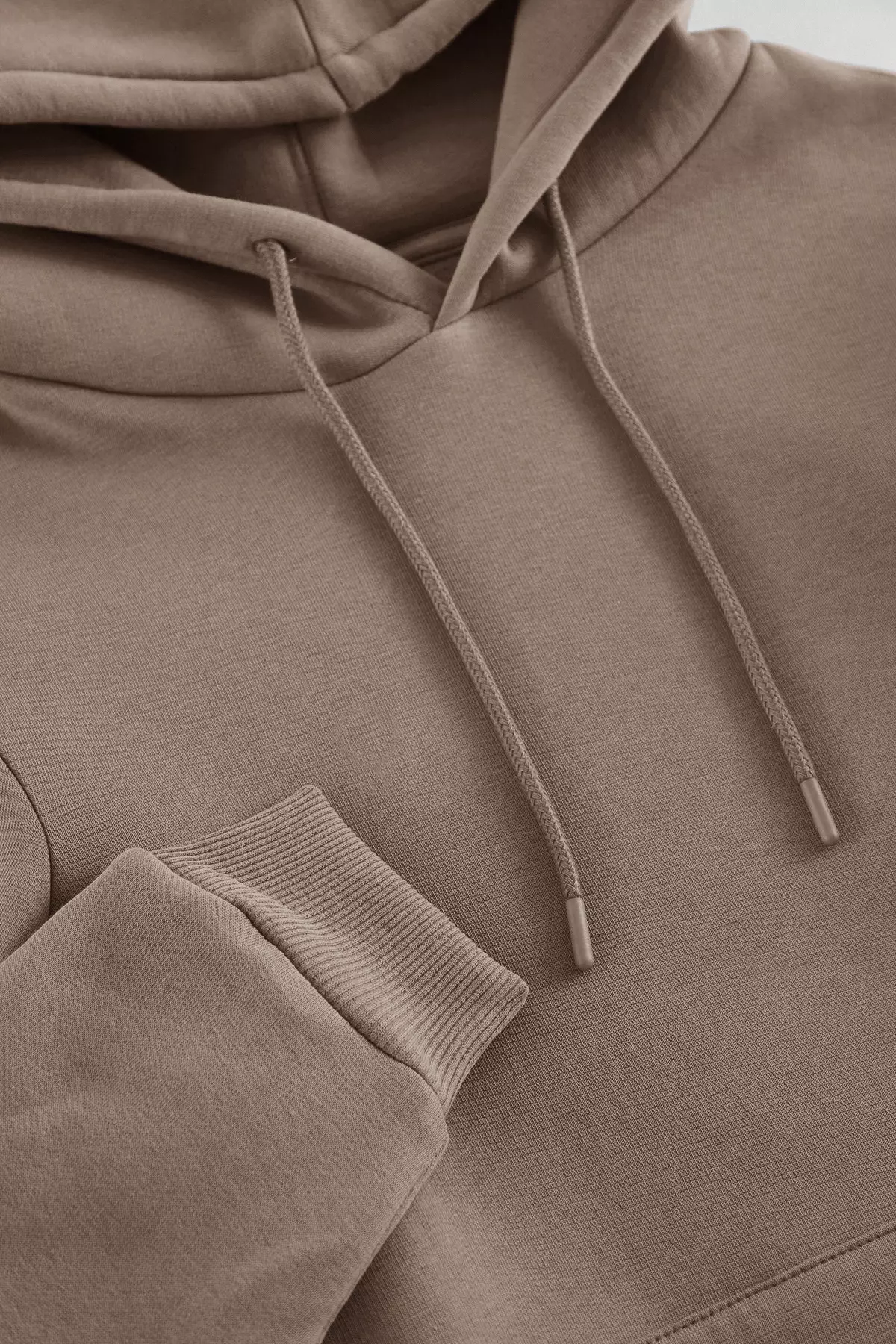 Fleece Hooded Mink Sweatshirt - Kangaroo Pocket, Regular Cut Tmnaw20Sw0163