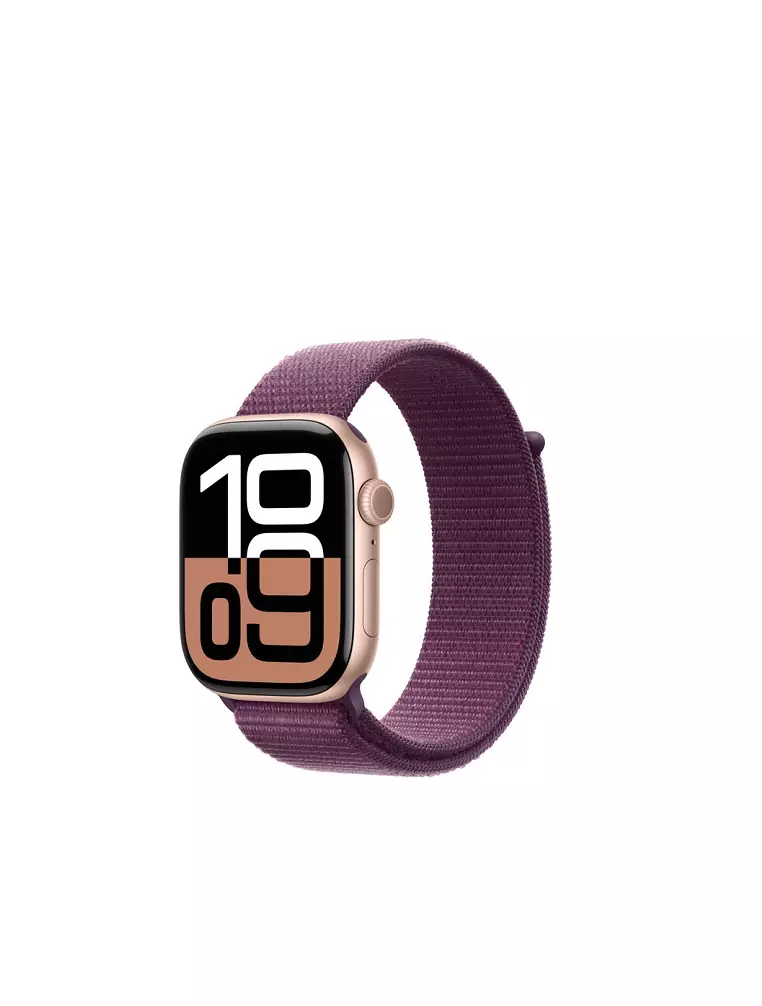 Buy Apple Apple Watch Series 10 42mm GPS Rose Gold Aluminium Case With Plum Sport Loop 2024