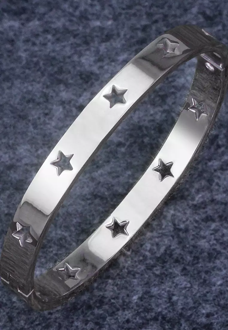 Bellatrix Star White Gold Layered Bangle