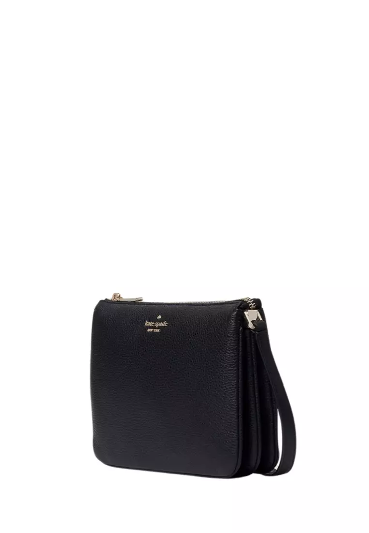 Leila Triple Gusset Crossbody Black