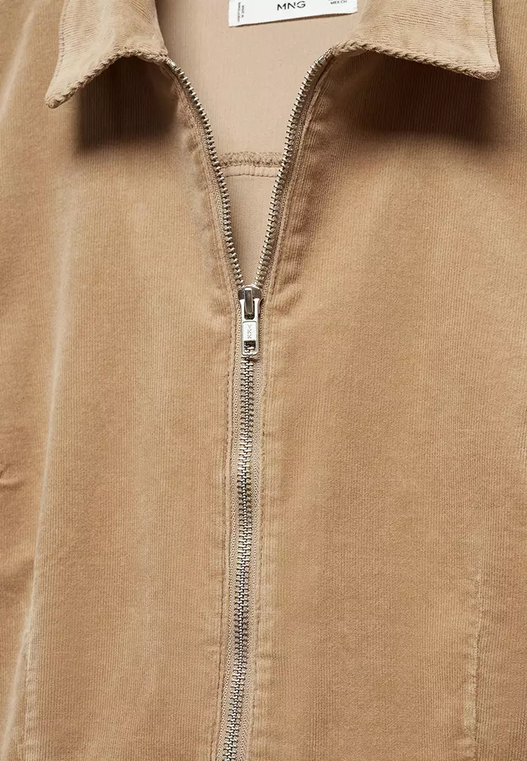 Zipper Corduroy Jumpsuit