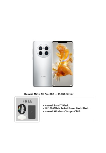 Huawei silver Huawei Mate 50 Pro 8GB + 256GB Silver Free Huawei Band 7 Black + MI 10000Mah Redmi Power Bank Black + Huawei Wireless Charges CP60 C1A54ESAB00886GS_1