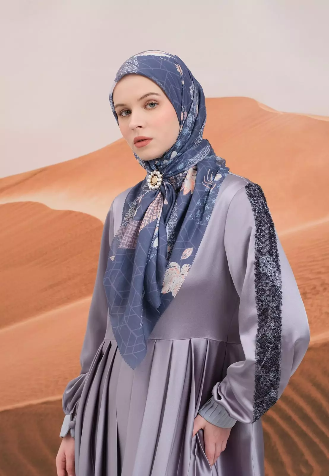 Dilara Printed Scarf | Hijab Segi Empat Motif