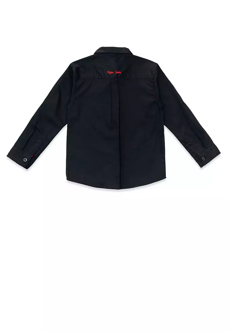 Shirt/ Kemeja Anak Laki/ Rodeo Junior Black Basic Shirt