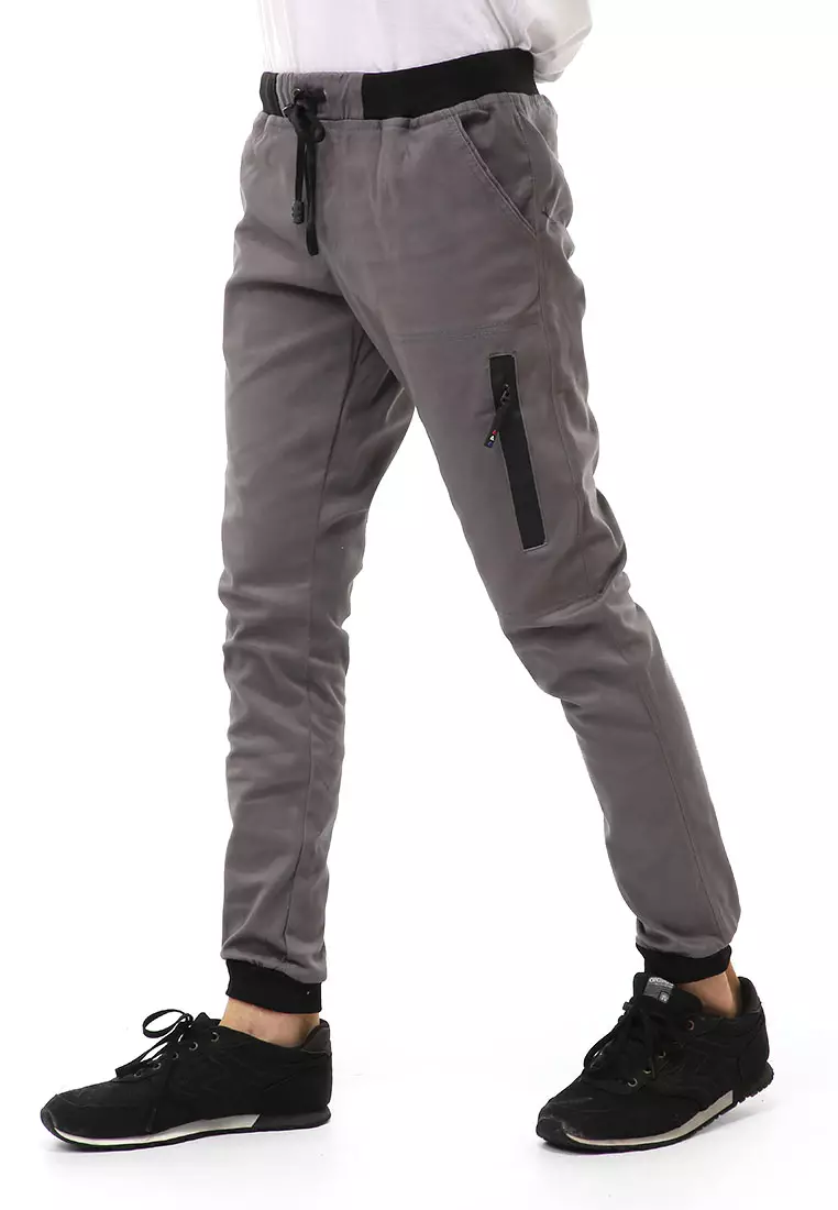 Locko Long Pants Celana Jogger Pria Style Comando Material Cotton ORIGINAL - Gray