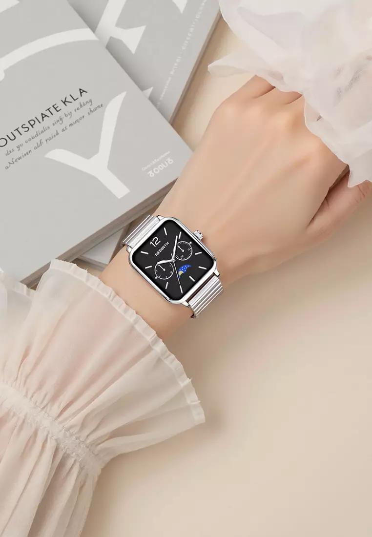 Jam Tangan Wanita Elegan Mewah Casual Anti Air Original Kekinian Tali Stainless Steel Jam Tangan Cewek black