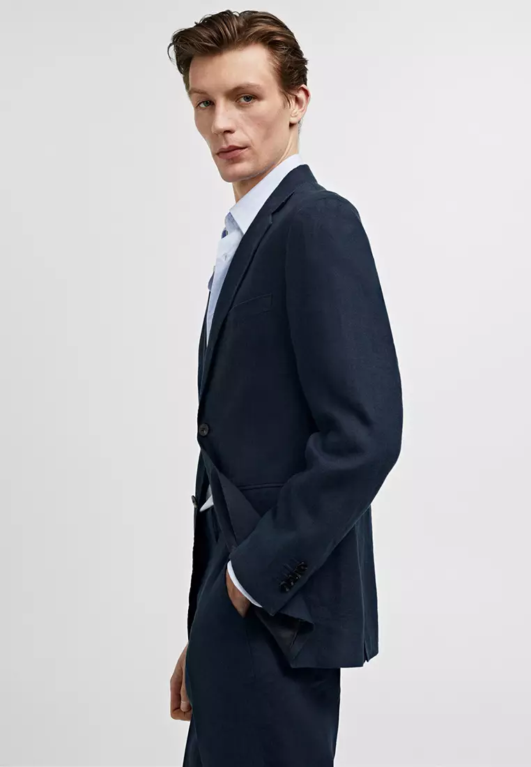 100% Linen Slim-Fit Suit Jacket