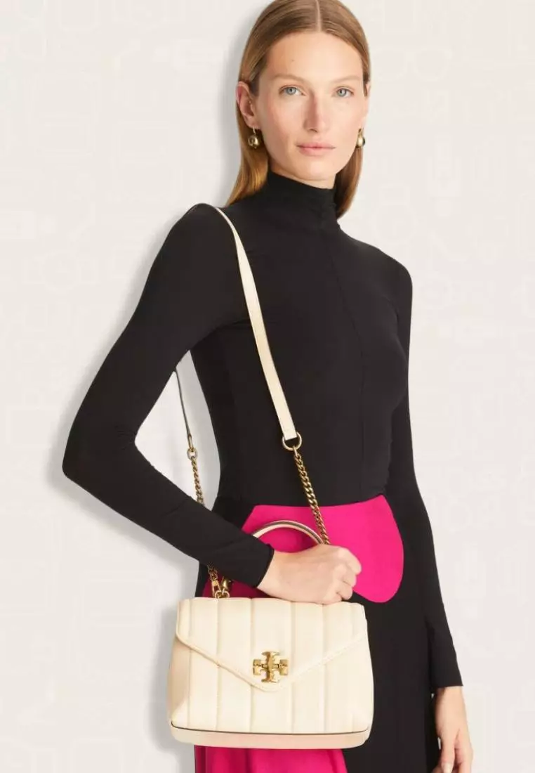 Tory Burch Small Kira Quilted Satchel Brie