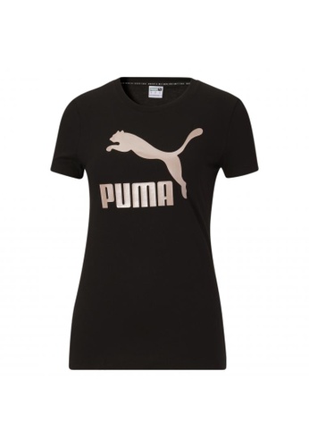 PUMA black Classics Metallic Logo Tee Puma Black-Ro BF31EAA17F0F90GS_1