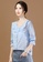 Its Me blue Ladies Flared Sleeve Checkered Shirt BEC79AABCD6328GS_4
