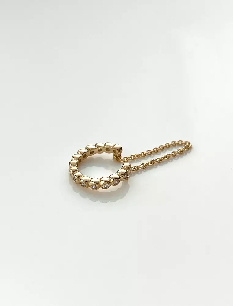 Gold ear cuff with chain cheap