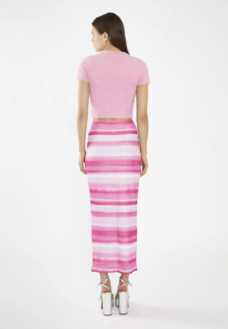 Candy Pink Short Sleeve Knitted Top