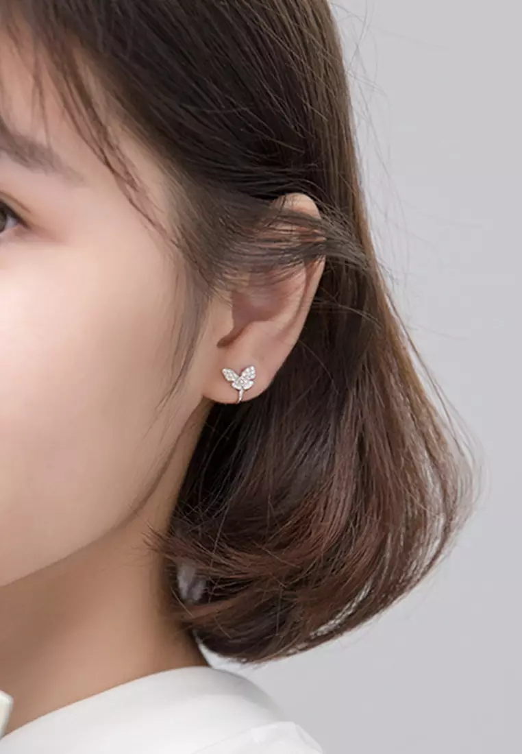 925 Silver Zircon Butterfly Ear Cuff JW AR-G5386
