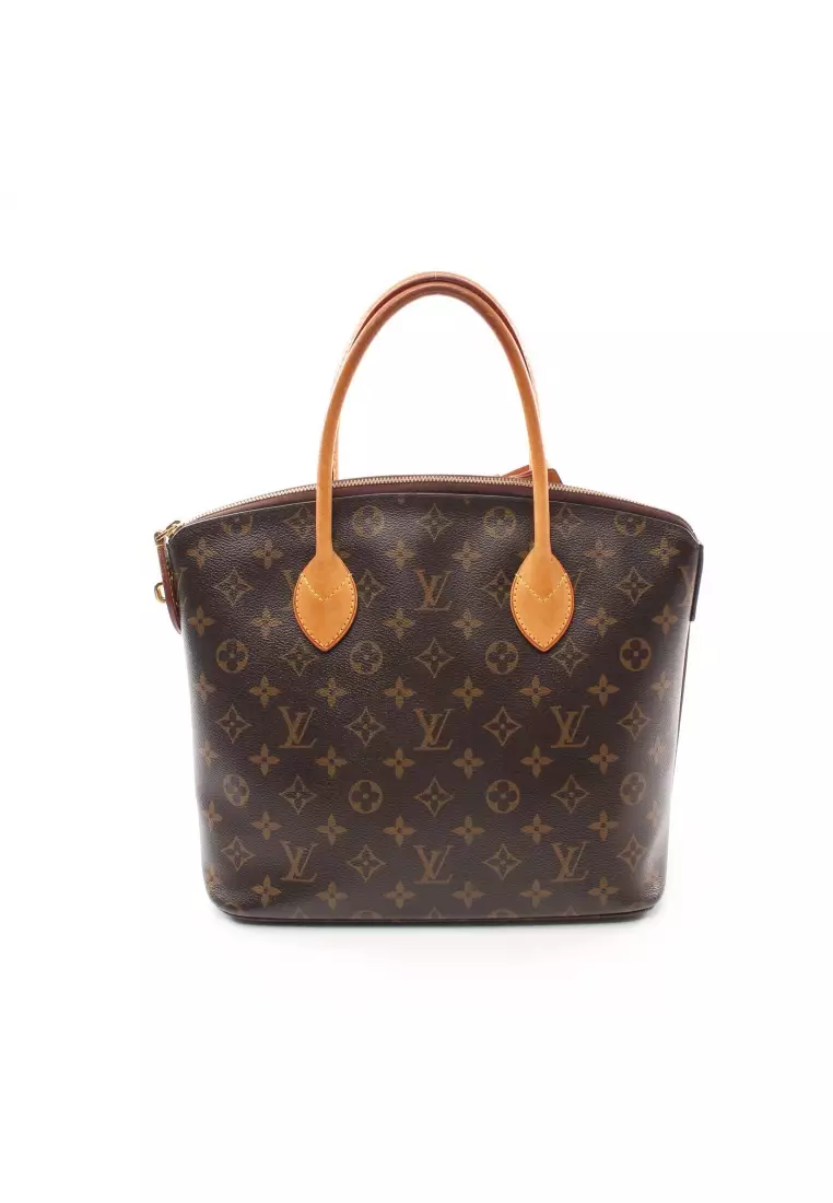 LOUIS VUITTON Lockit Vertical PM Monogram Canvas Tote Bag Brown