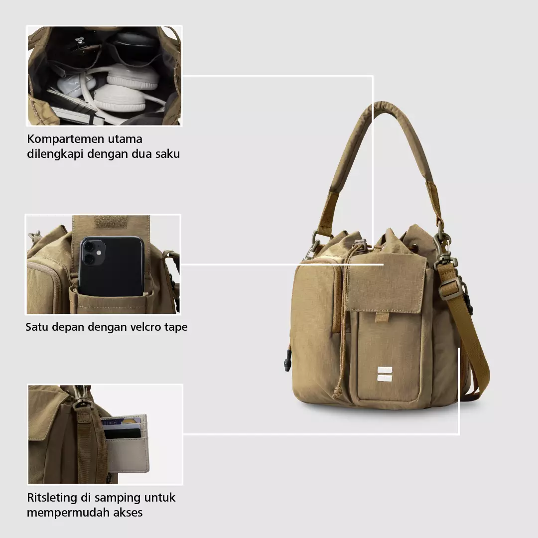 Sedona Basic Shoulder Bag Tas Selempang Travel Simpel Praktis Stylish - Mustard