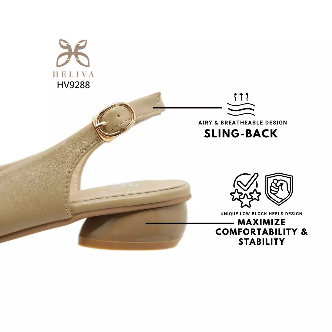 Heliva Rebecca Mules Shoes Sling Back  Frame Metal  Flower Sol 3cm HV9288