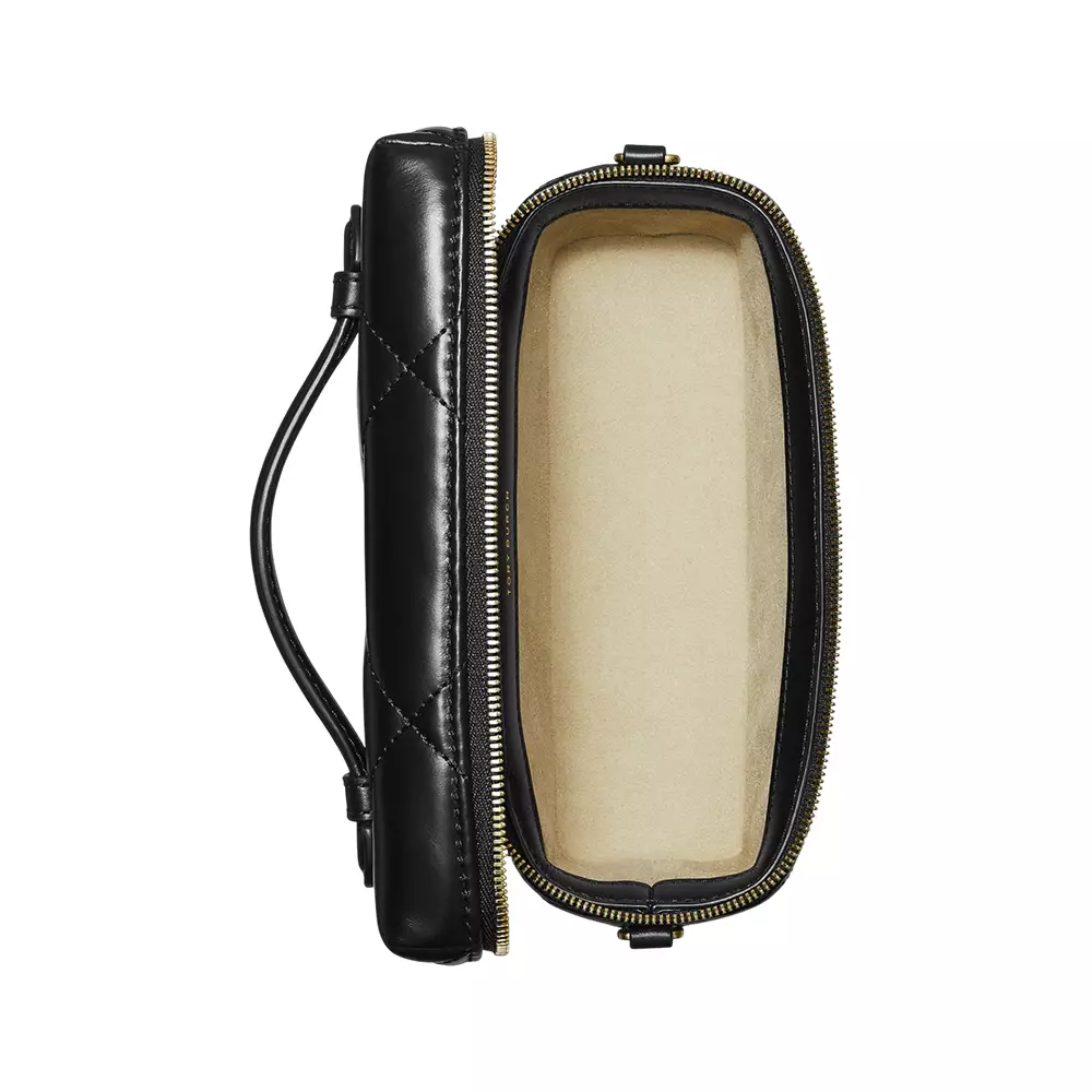 Kira Quilted Vanity Case Bag Black