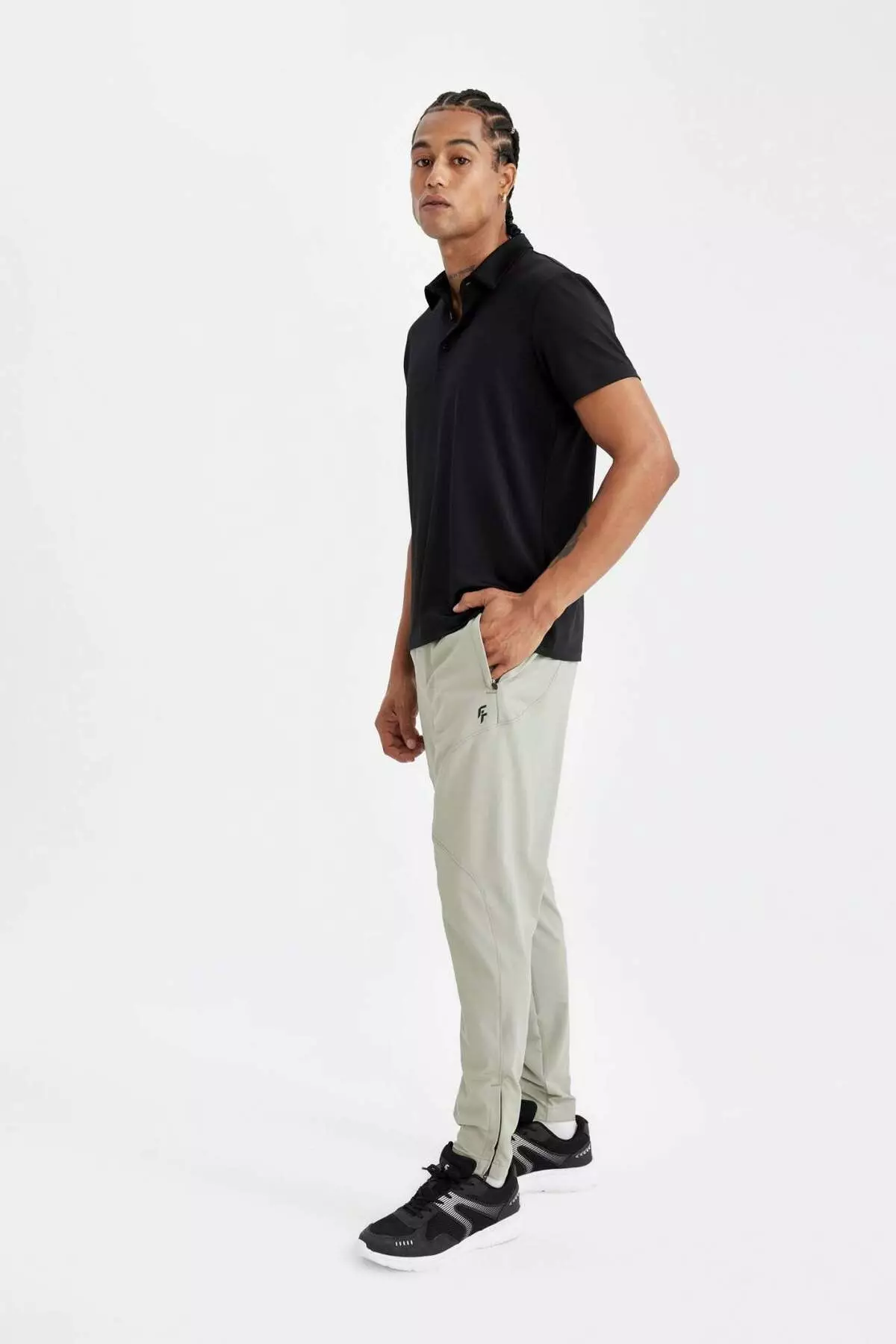 Defactofit Sportsman Woven Pants Slim Fit Tight-Fitting Double Pocket Zipper Leg C9262Ax24Au