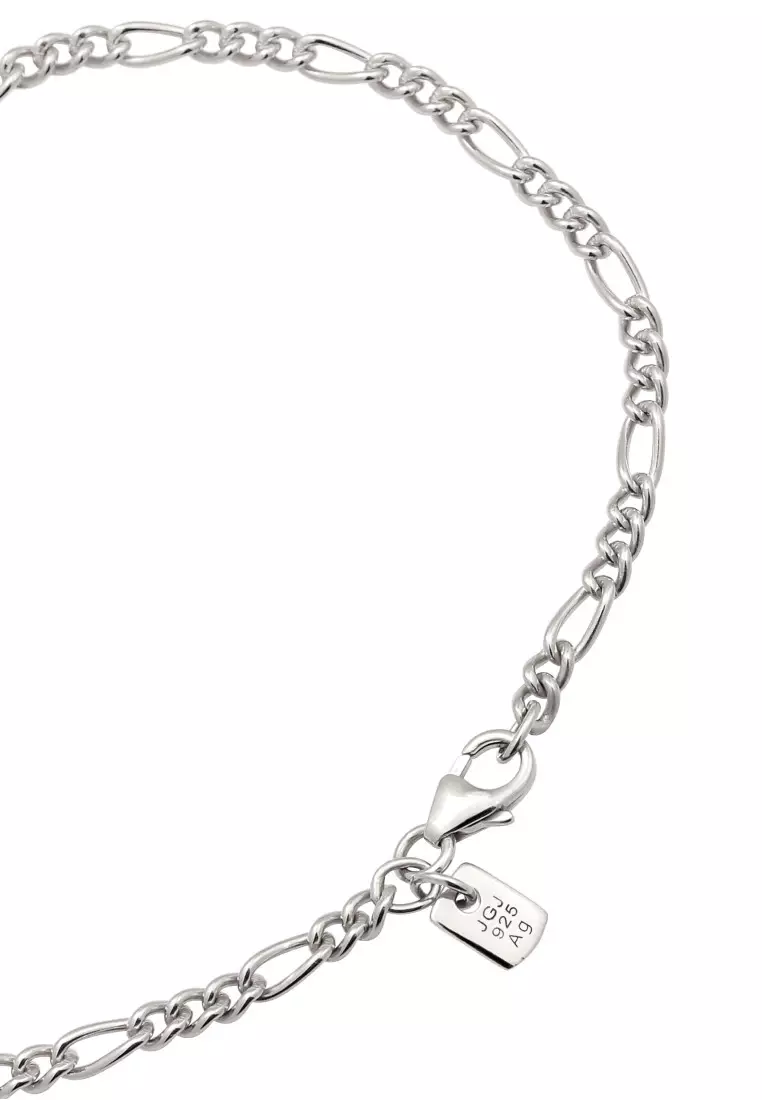 EXCLUSIVE Gelang Perhiasan Perak 925 Pria Cross Figaro Chain