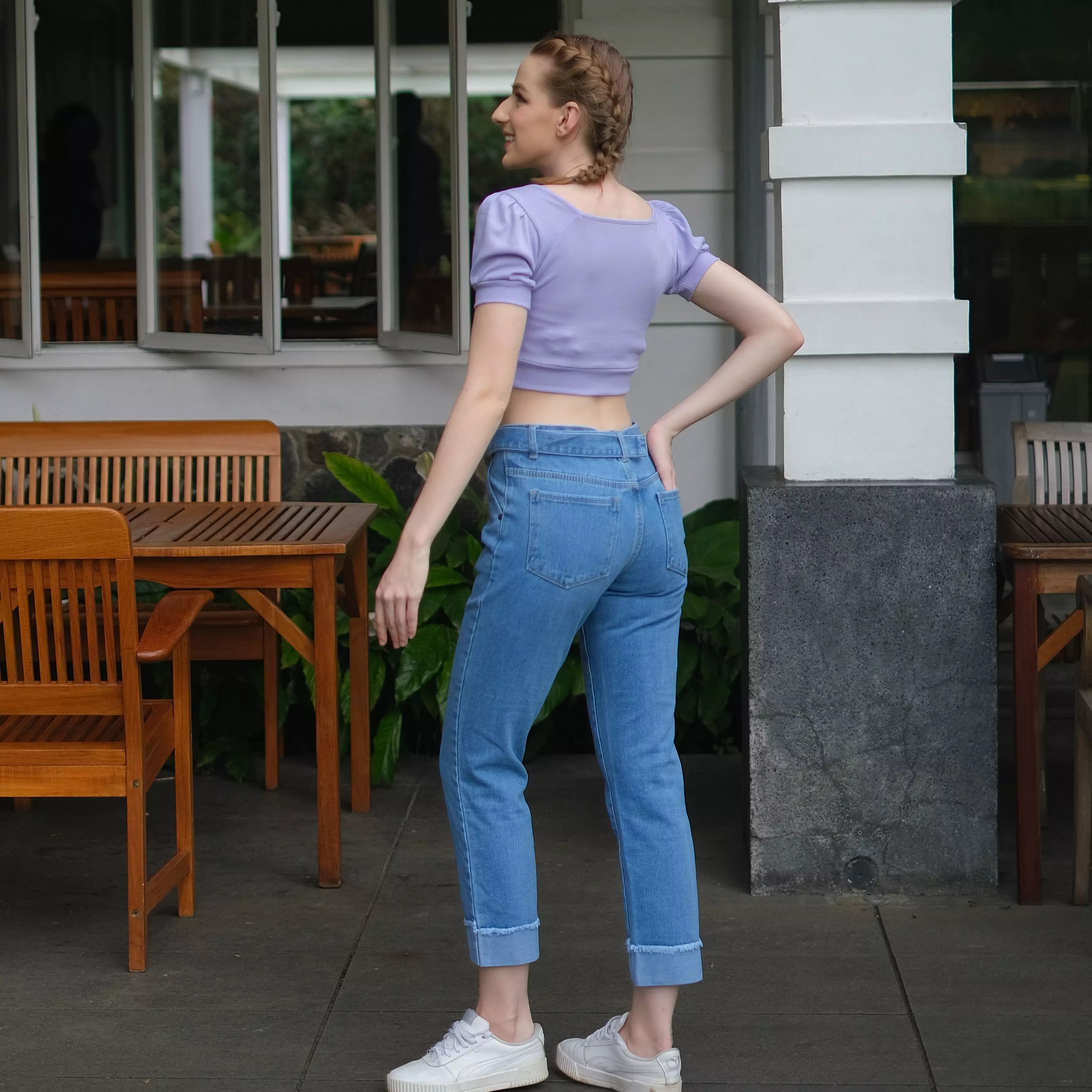 Fitwear - Wilona Boyfriend Jeans Belt - Light Blue