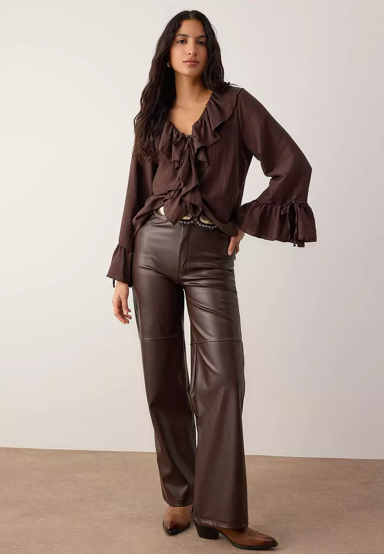 Ruffle Detailed Woven Blouse