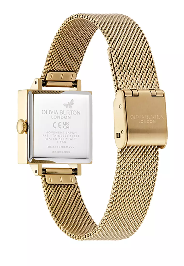 Olivia Burton Bee Tank Silver White GP Mesh Strap 22.5mm - 24000217