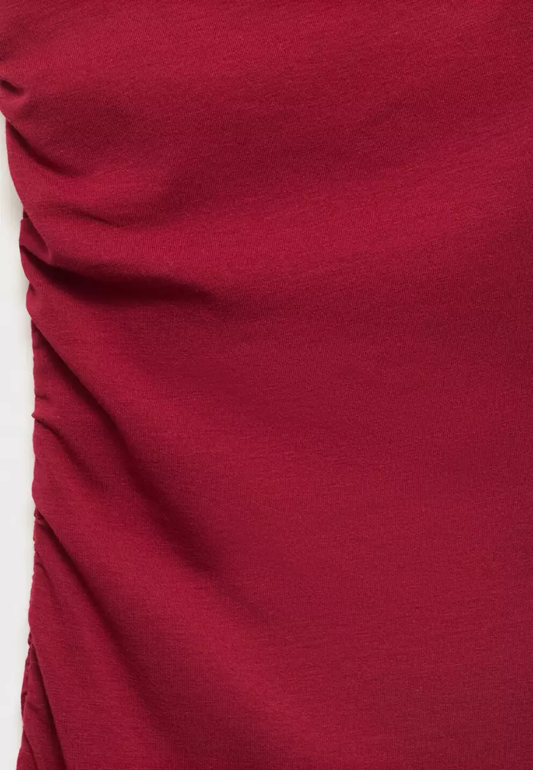 Asymmetrical Dress With Gathered Strap