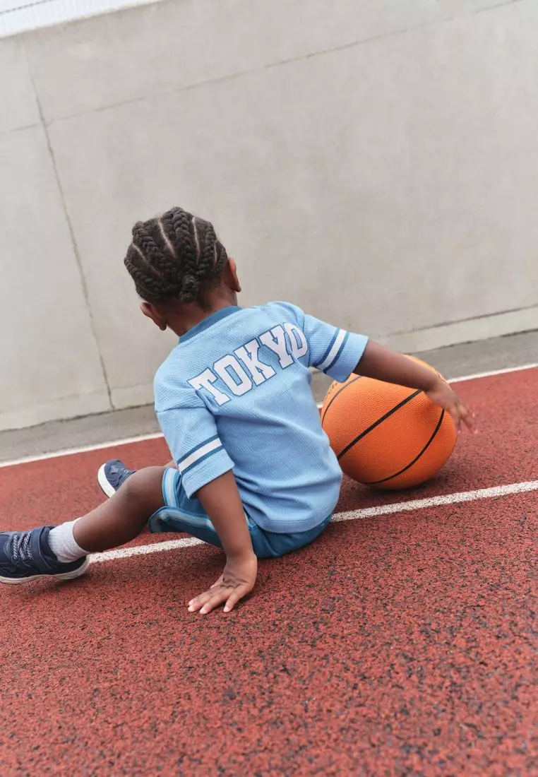 Short Sleeve Varsity Shorts Set