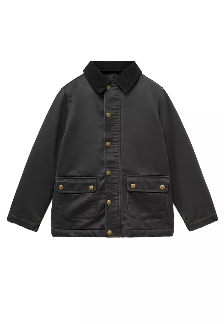 Waxed Jacket Mango Parka Hours Mango Waxed-effect Parka In Black Lyst