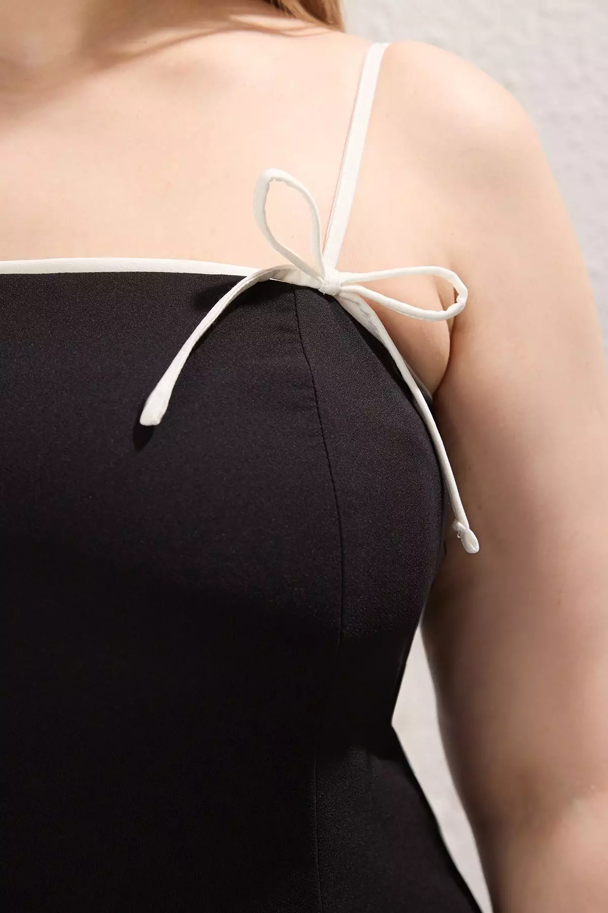 Plus Size Ribbon Strap Midi Dress