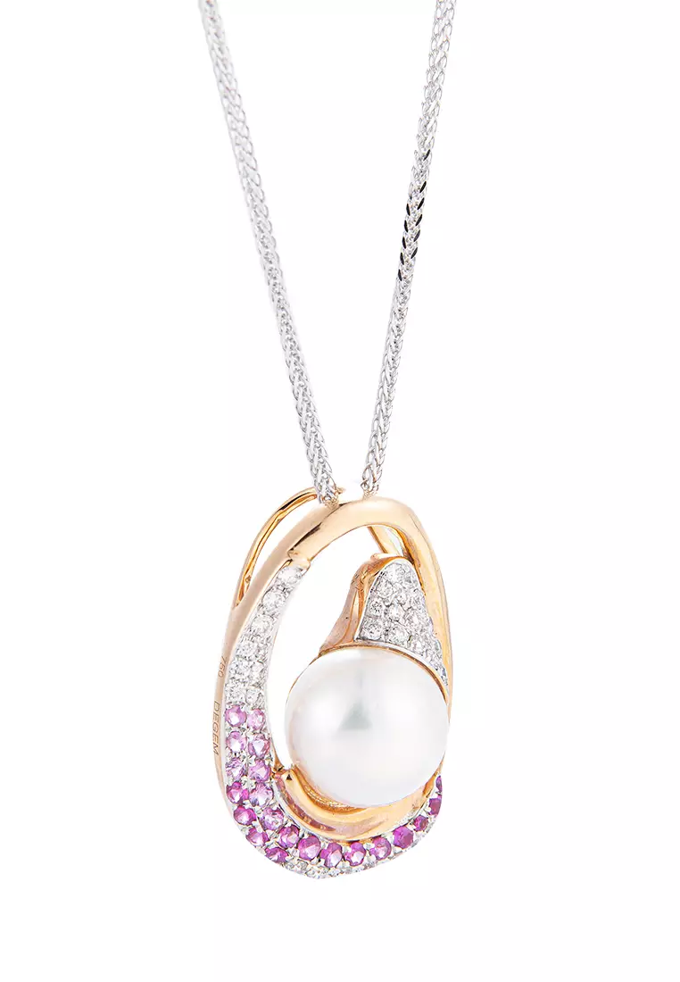 White gold necklace with pearl clearance pendant