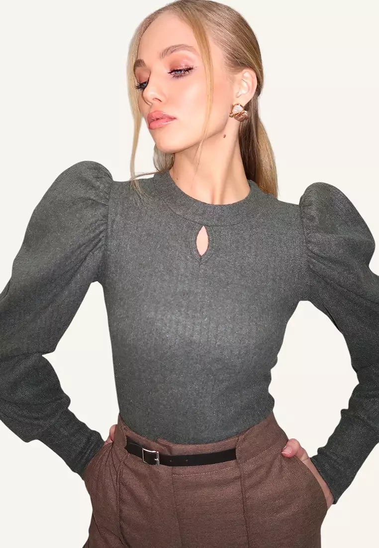 Long Puff Sleeves Top