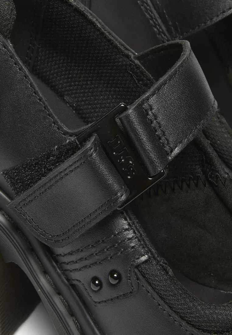 Eviee Tech Strap Mary Jane Heeled Black Shoes Women