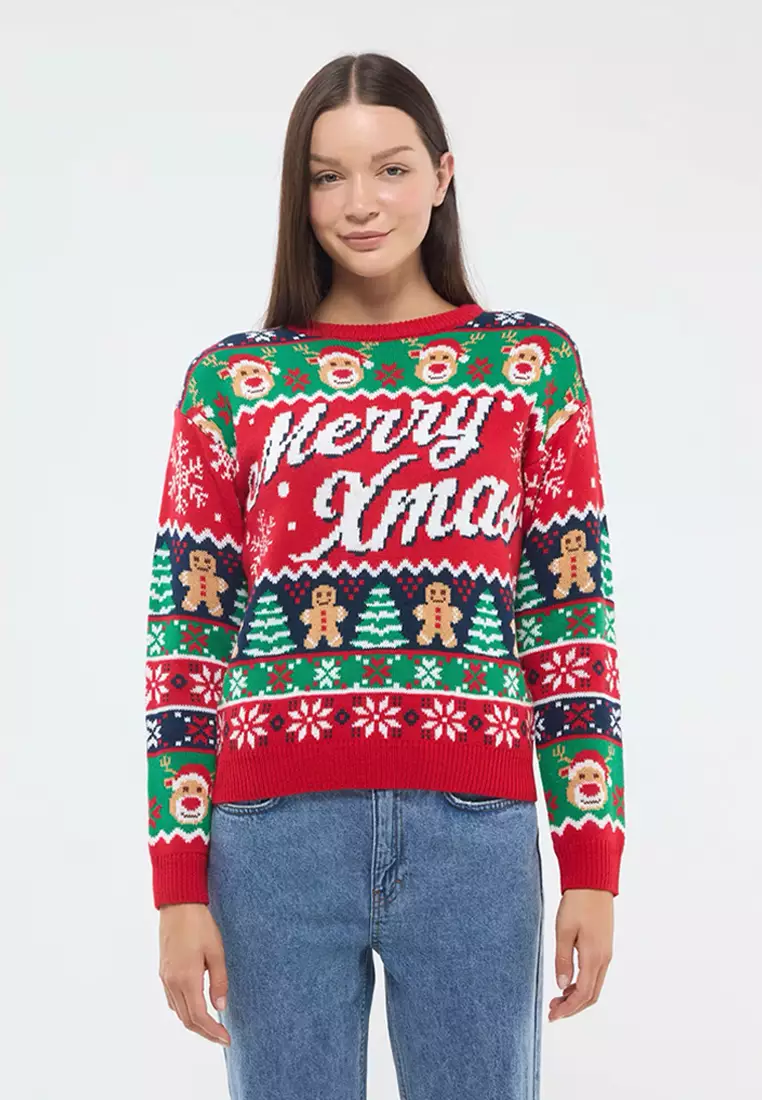 Buy Terranova Terranova Christmas Print Sweater for Women 2024 Online