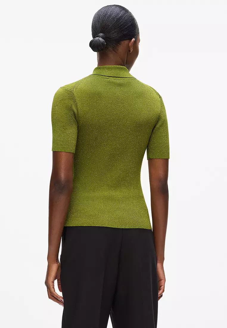Lurex Knit Polo Shirt