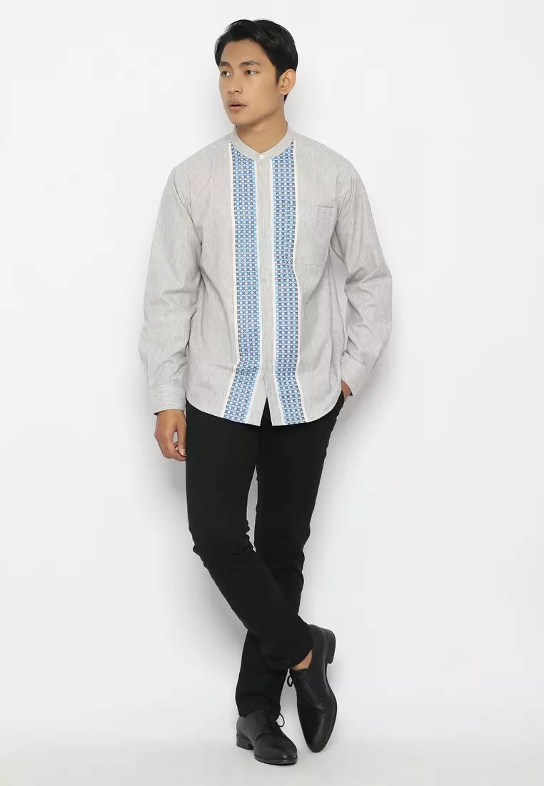 POLICE Kemeja Koko Border Pria 207260152 Misty Abu