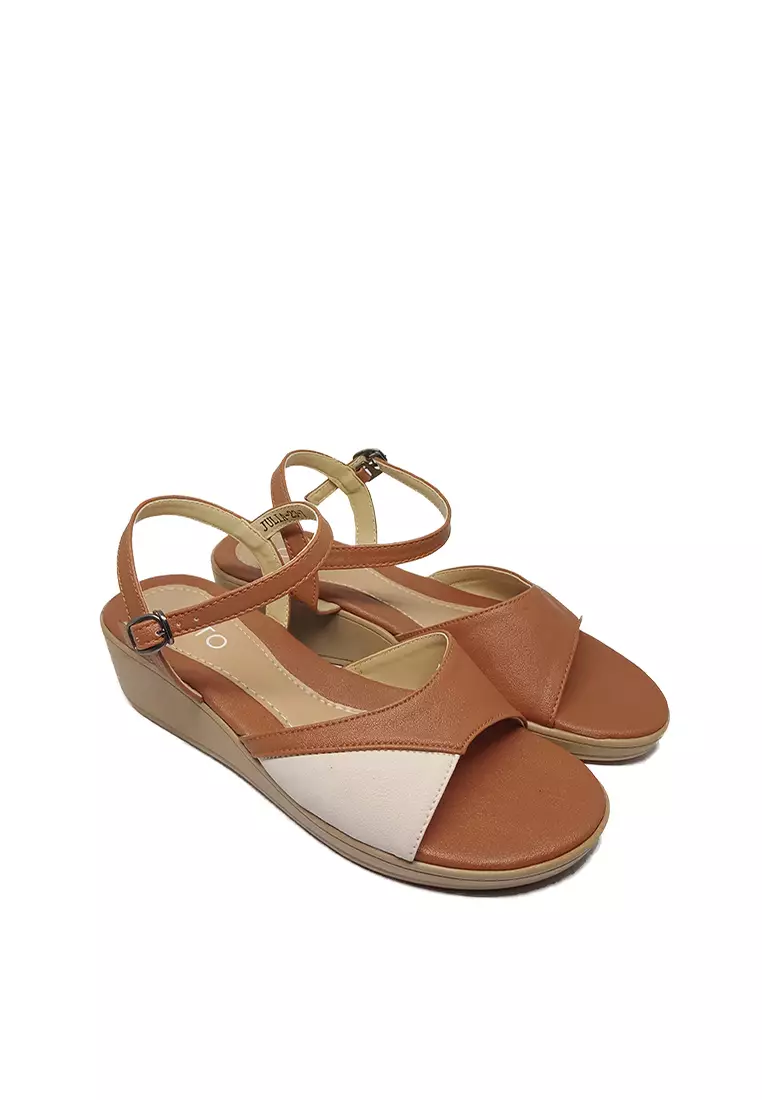 Buy Otto Julia Combination Strap Slingback Mid Wedge Sandals 2024