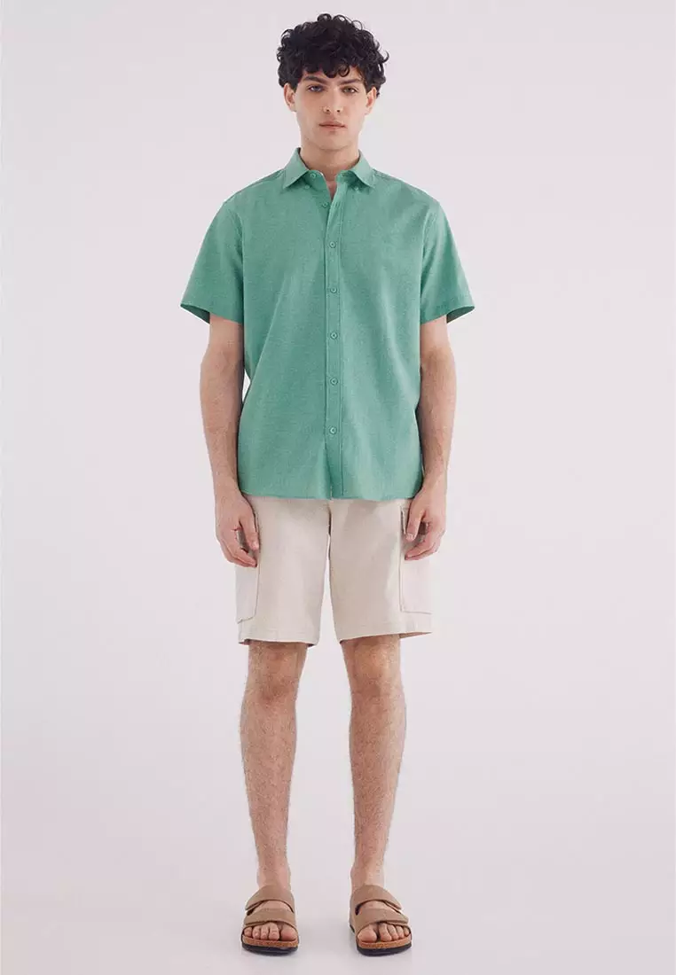 Short-Sleeved Linen Shirt