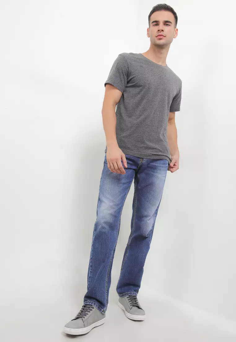 Straight Fit Denim Pants Cfs095D
