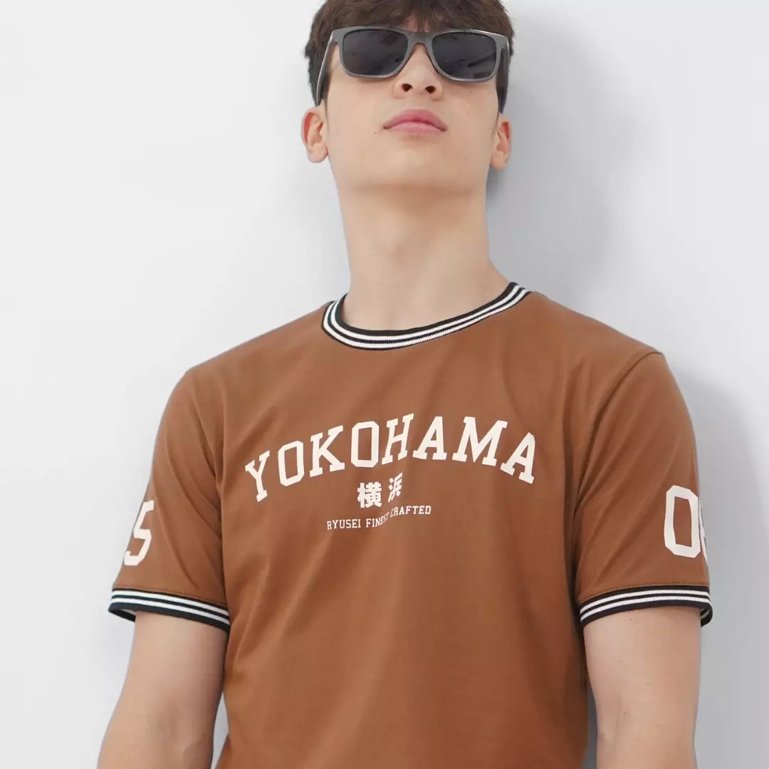Ryusei Kaos Pria Yokohama Brown