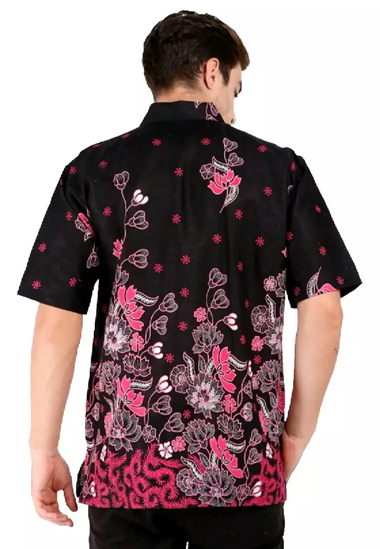 Bunga Kemeja Batik Exclusive Premium Pria Casual Modern Lengan Pendek