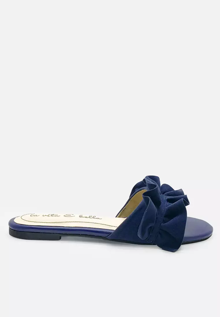 Peony Sandal Flat Ruffle Wanita