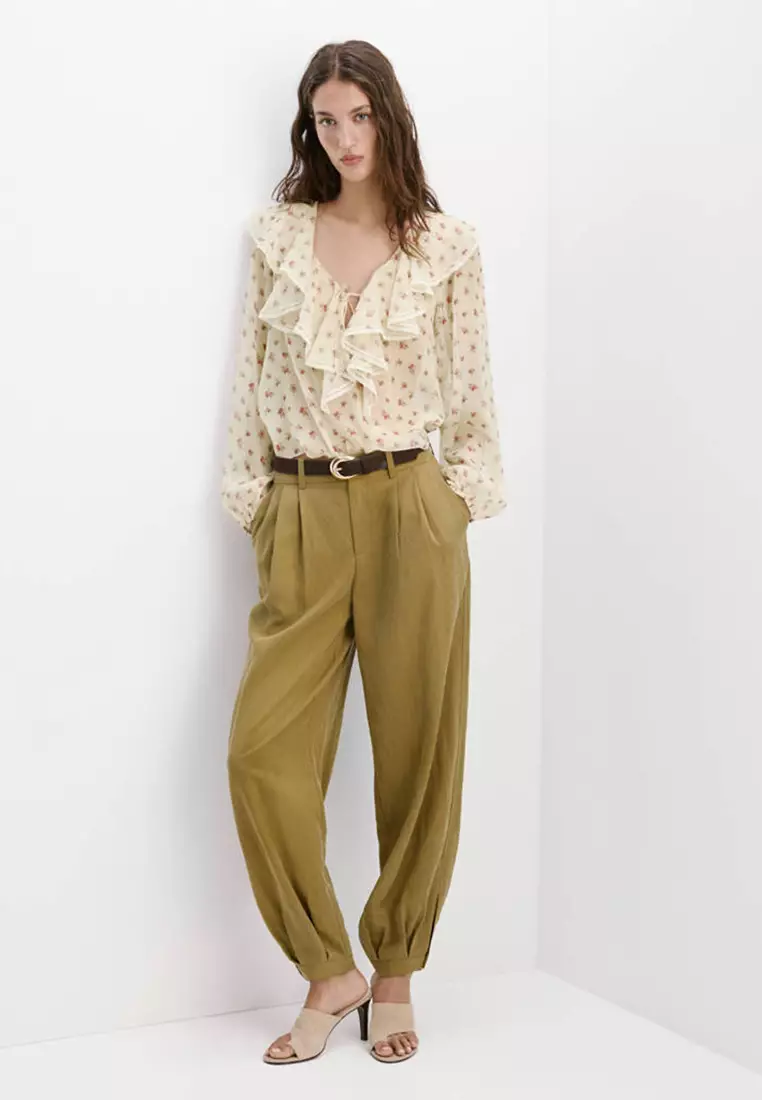 Buy Mango Ruffled Floral Blouse 2026 Online | ZALORA