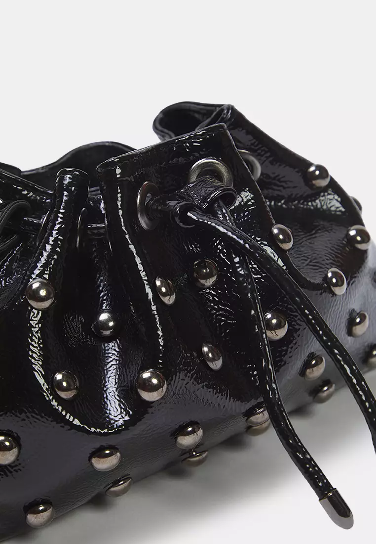 Black Trok Embroidered Women Mini Pouch Shoulder Bag Takss25Oc00037