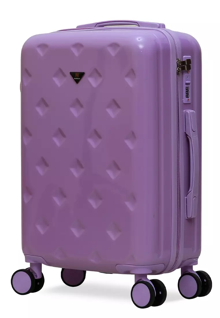 Carlton Koper Size 20inch Diamond Zipper 3 Number Combination Suitcase Unisex Material Fiber ORIGINAL - Lilac