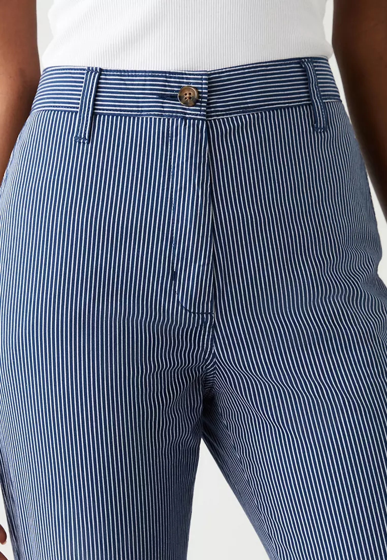 Cotton Rich Striped Slim Fit Chinos