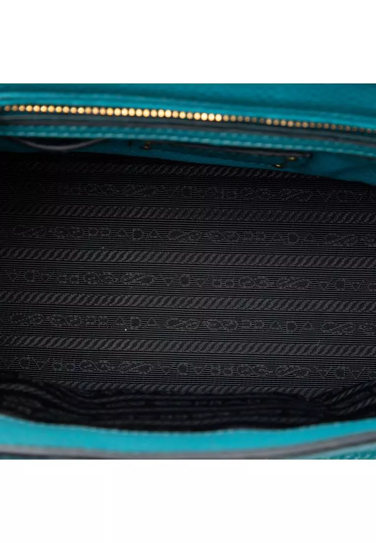 Pre-Loved Prada Vitello Daino Sound Lock Satchel